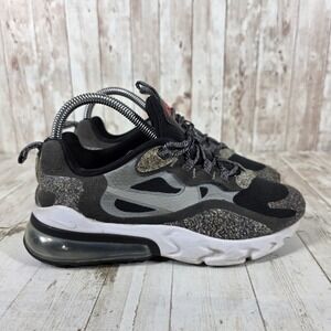 Nike Air Max 270 React Black Grey Multi Color Sneakers CN8282-001 Womens 5.5 US